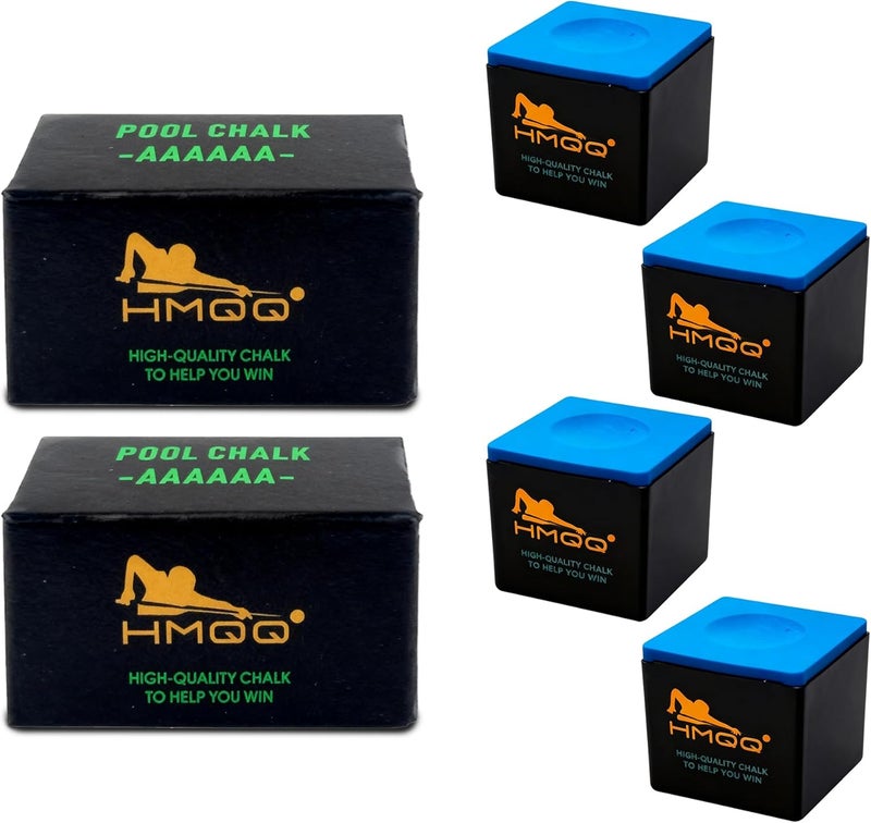 HMQQ Nano Technology Pool Cue Chalk – Professional Billiard Chalk for Tournaments, High Performance, Low Deflection, Durable, Reduces Miscues(2/6/12 Pack,Each Pack Containing 2 Cubes) - Image 1